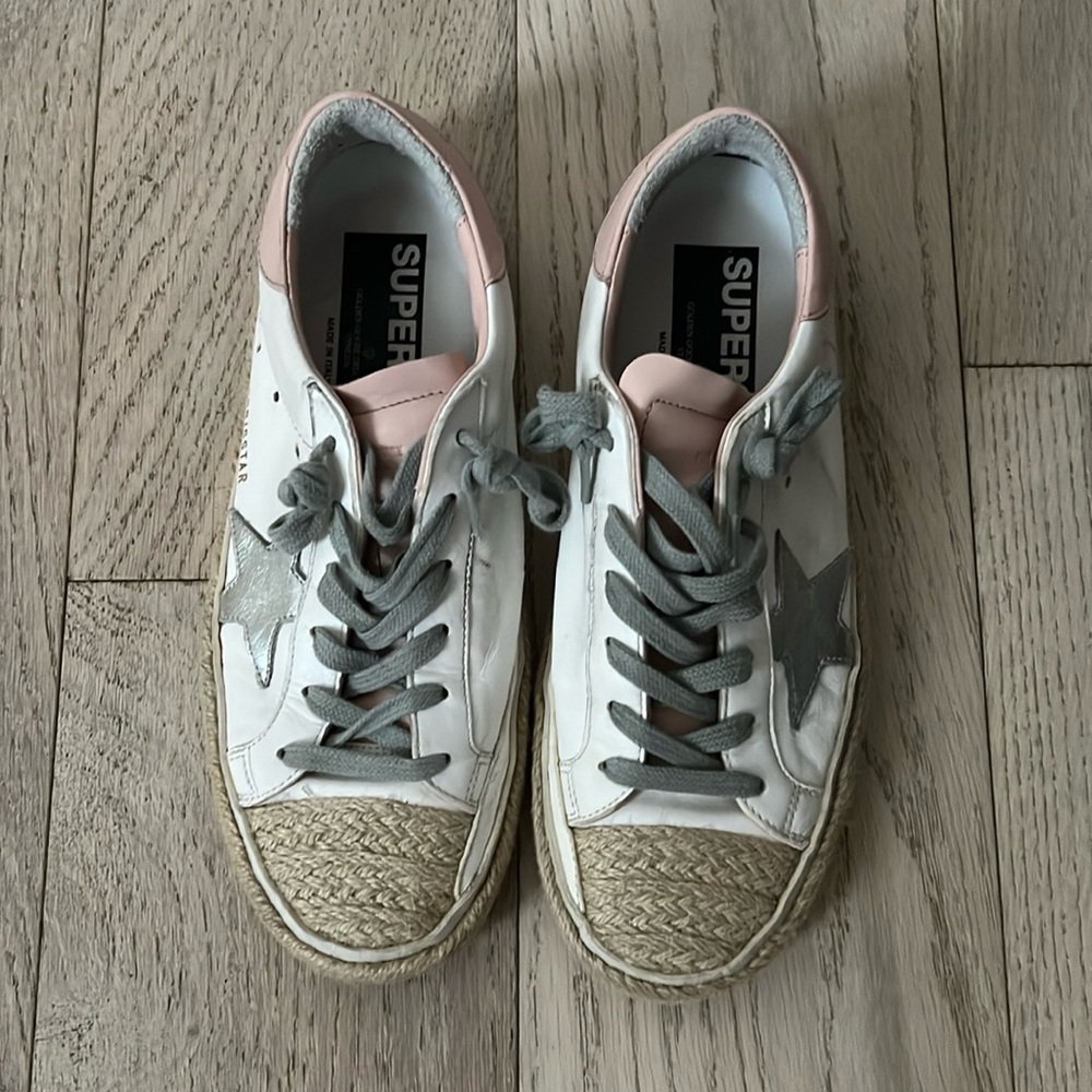 Golden goose raffia pink shoes